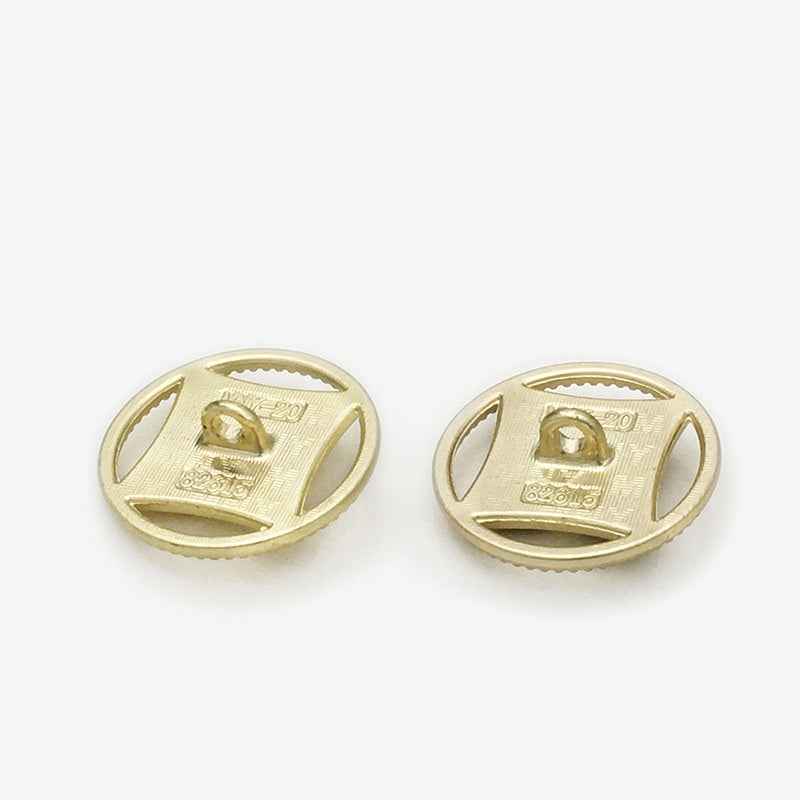 Gold Hollow Metal Shank Buttons with Four-Leaf Clover Buttons 20pcs