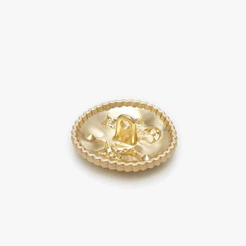 Frosted Gold Luxury Star Moon Rhinestone Metal Shank Button 20pcs
