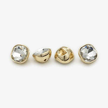 10mm/12mm Square Metal Rhinestone Decorative Small Buttons 20pcs