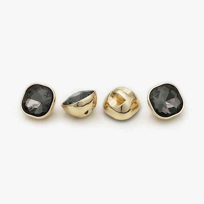 10mm/12mm Square Metal Rhinestone Decorative Small Buttons 20pcs