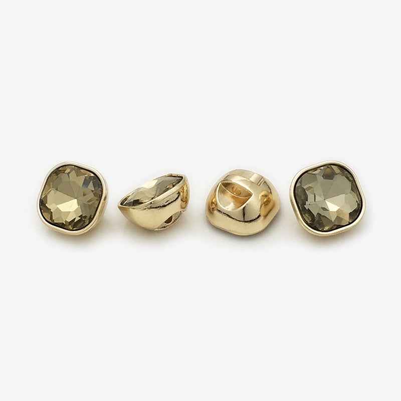 10mm/12mm Square Metal Rhinestone Decorative Small Buttons 20pcs