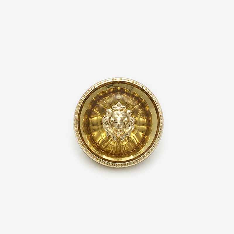Gold/Silver Lion Head Round Metal Transparent Resin Shank Buttons 20PCS