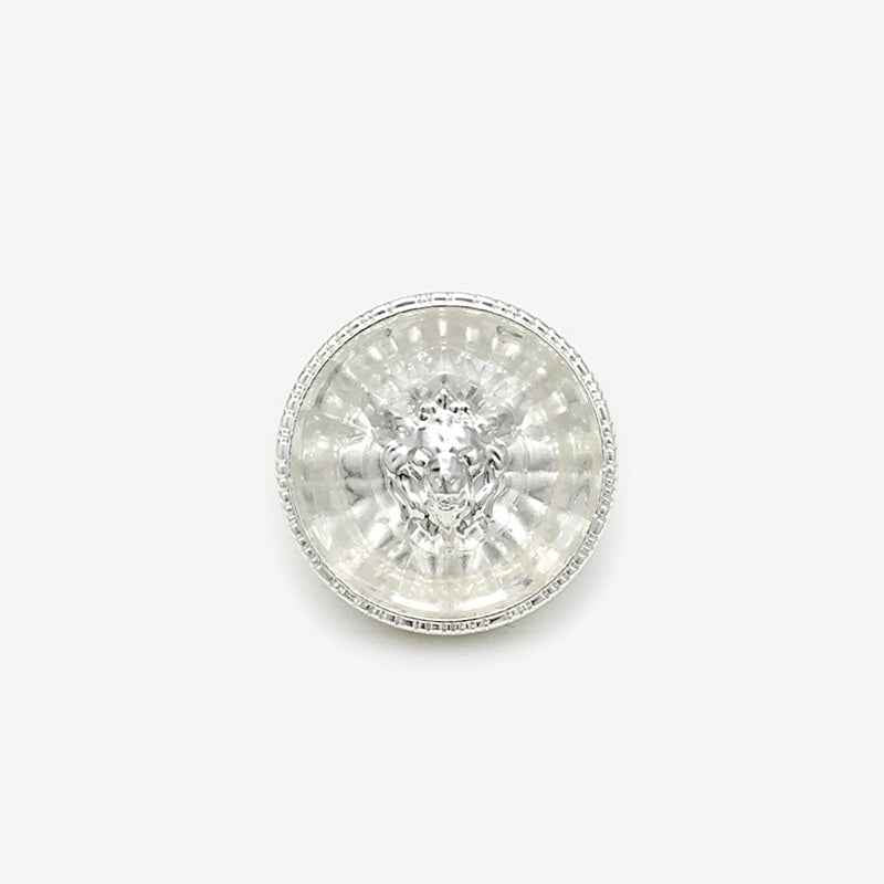 Gold/Silver Lion Head Round Metal Transparent Resin Shank Buttons 20PCS