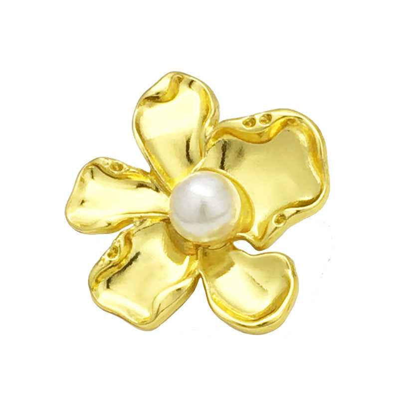 Irregular Flower Pearl Decorated Metal Buttons for Fur Coats 20PCS