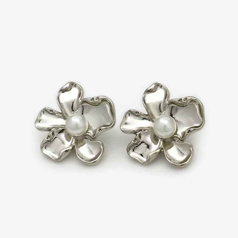 Irregular Flower Pearl Decorated Metal Buttons for Fur Coats 20PCS