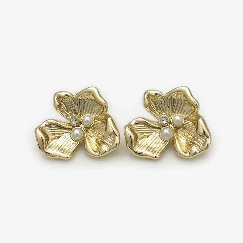 Irregular Flower Pearl Decorated Metal Buttons for Fur Coats 20PCS
