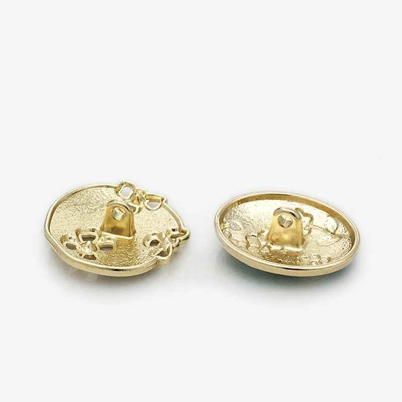 17.5mm/22.5mm Enamel Oval Floral Metal Buttons