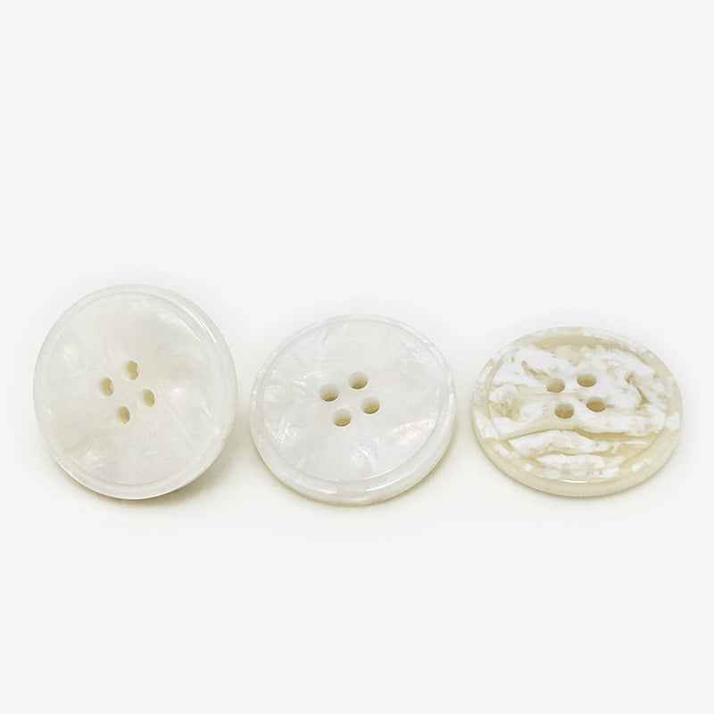 Round 4-Hole Glossy Marble Texture Resin Hand-Sewn Buttons 50-Piece