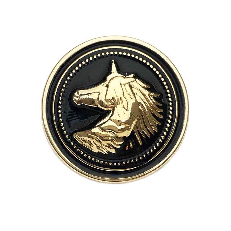 18mm/23mm Gold Round Horse Head Metal Shank Buttons 20pcs