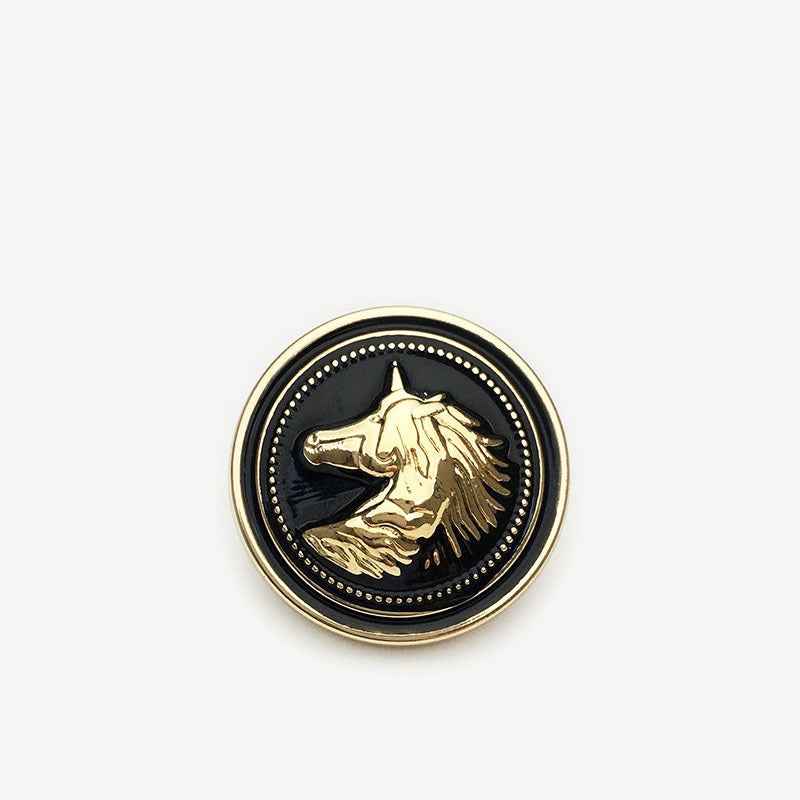 18mm/23mm Gold Round Horse Head Metal Shank Buttons 20pcs