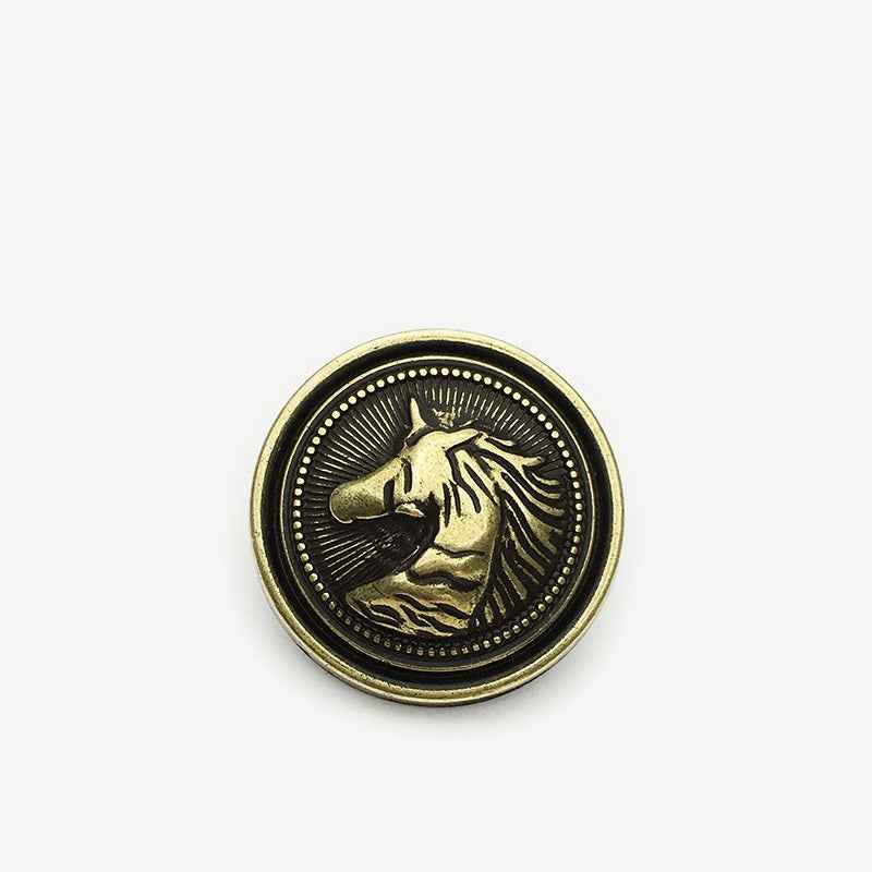 18mm/23mm Gold Round Horse Head Metal Shank Buttons 20pcs