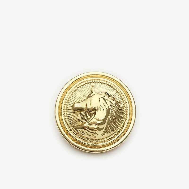 18mm/23mm Gold Round Horse Head Metal Shank Buttons 20pcs