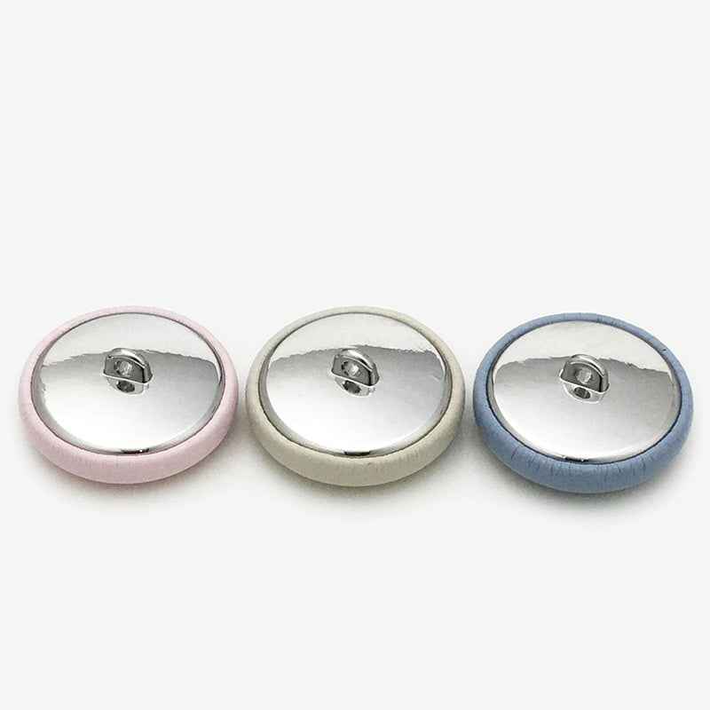 17.5mm Beige/Black/Pink/Blue Suede - Effect Metal Shank Buttons 20pcs