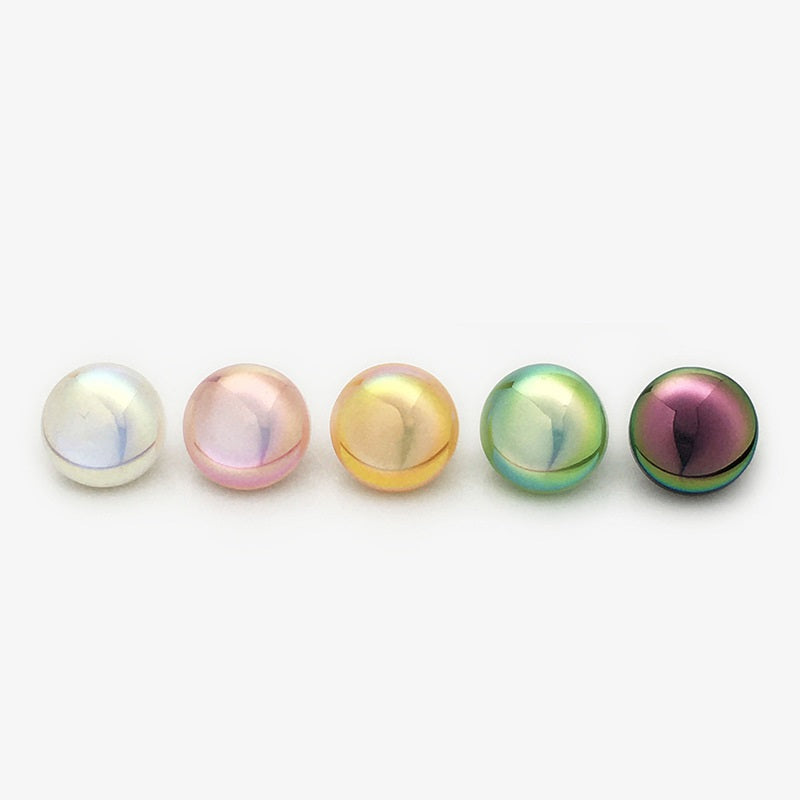 11mm Round Resin Metal Buttons with Laser Pearl Effect 50pcs