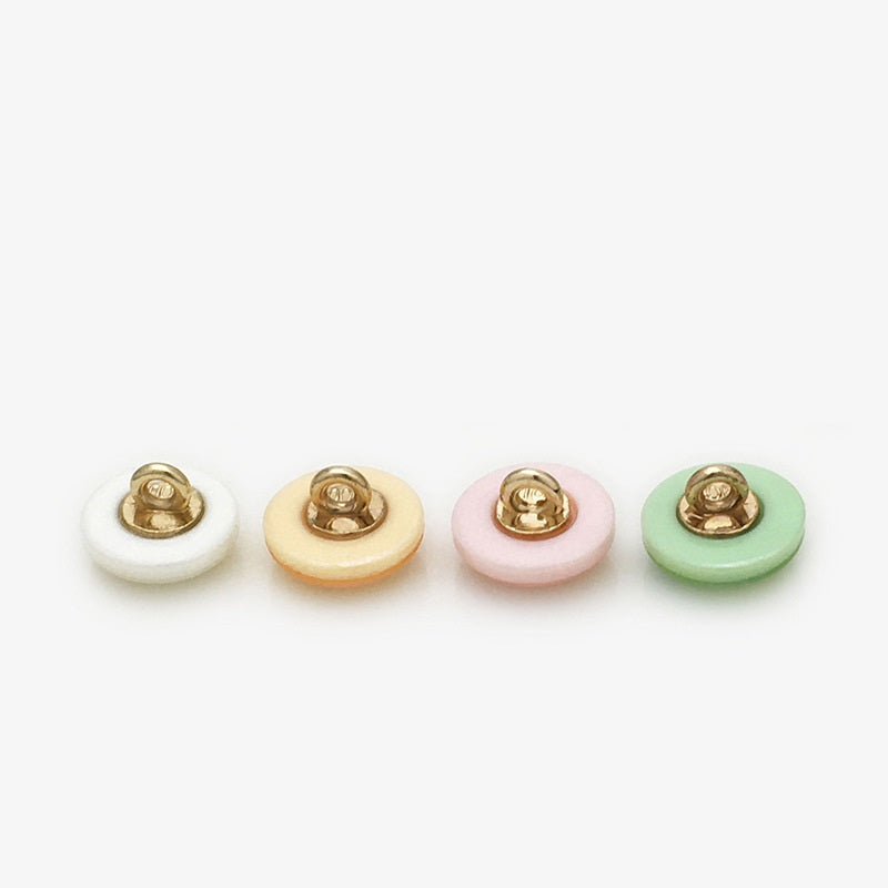 11mm Round Resin Metal Buttons with Laser Pearl Effect 50pcs