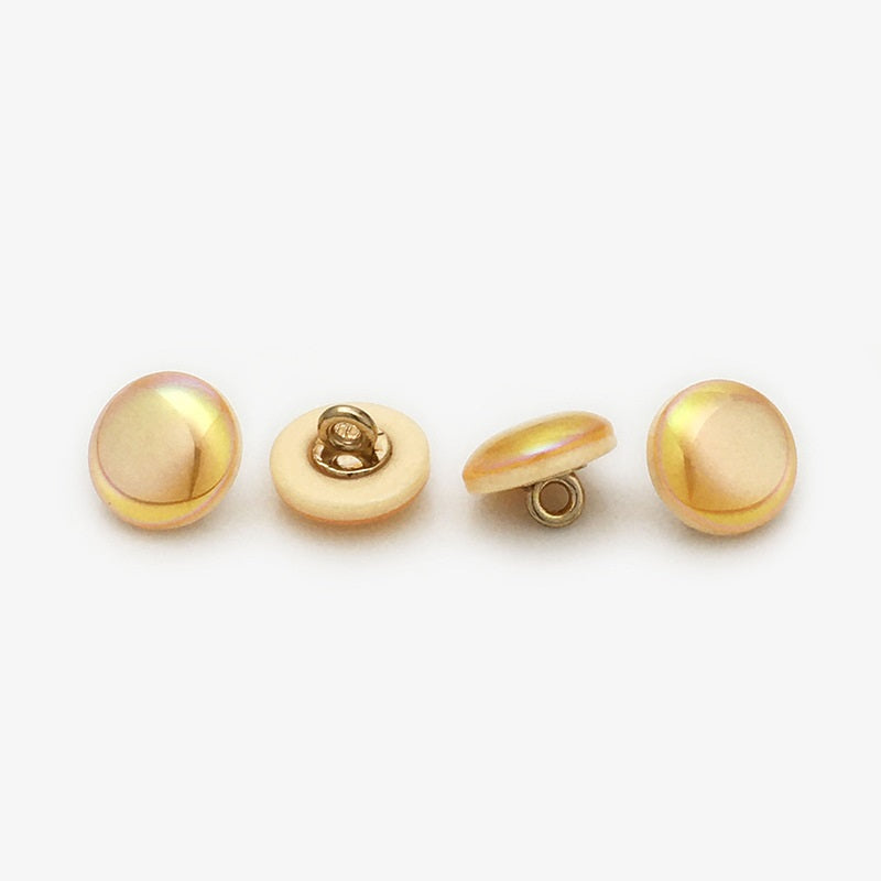11mm Round Resin Metal Buttons with Laser Pearl Effect 50pcs
