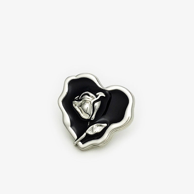 Gold White Silver Black Irregular Heart Rose Metal Button 20pcs