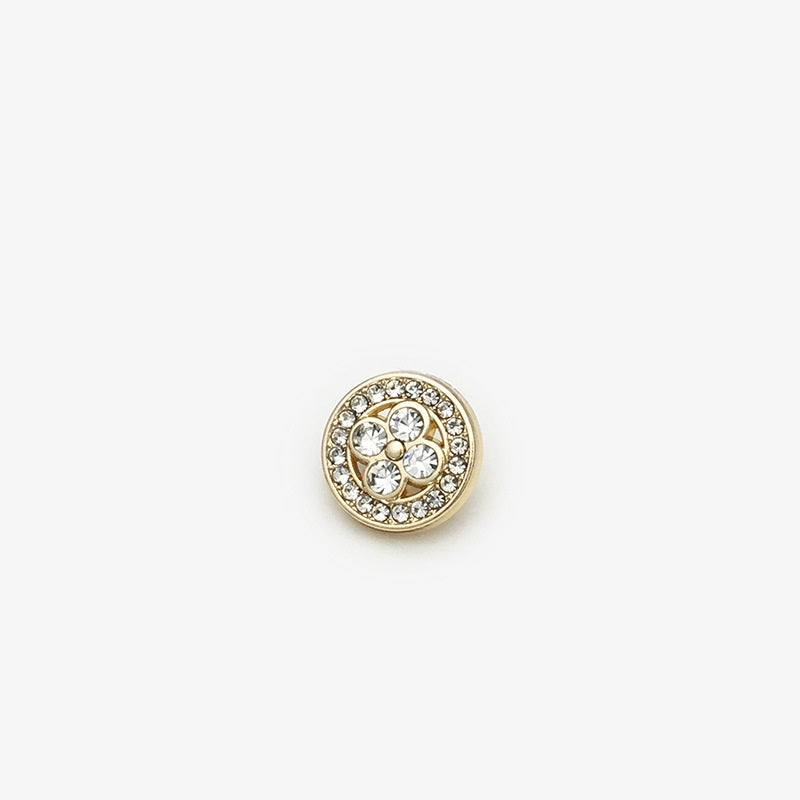 11mm Gold Silver Metal Four Leaf Clover Diamond Shirt Buttons 20pcs