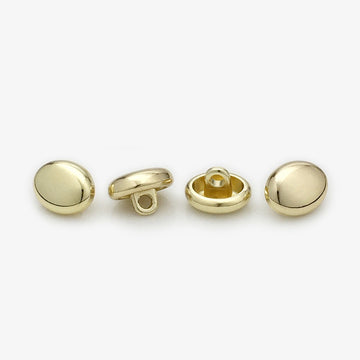 11mm Gold Silver Glossy Oval Hand-Sewn Metal Shirt Buttons 20pcs