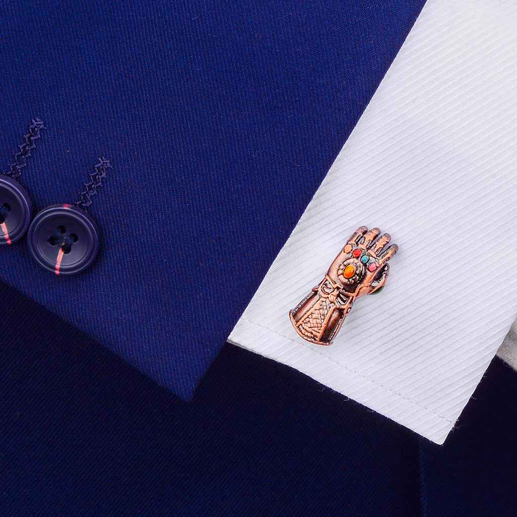 Unusual Copper Glove-Shaped Cufflinks for Men