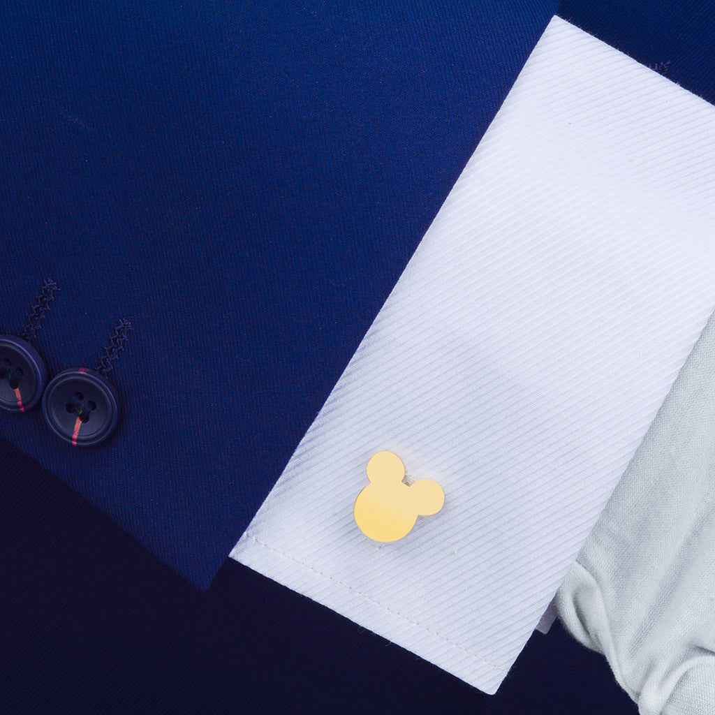 Glossy Gold Mickey Mouse Cufflinks