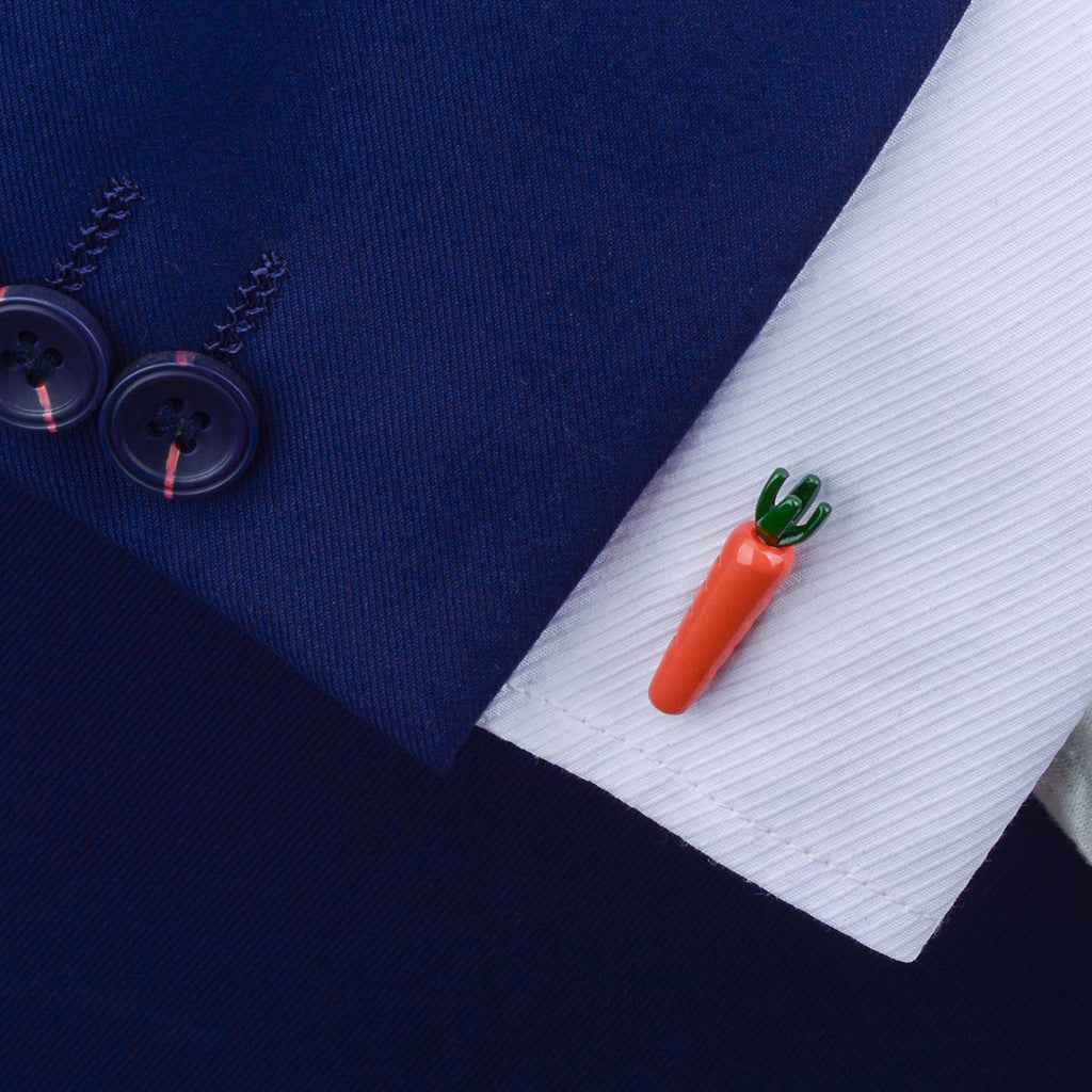 Carrot-Shaped Copper Cufflinks