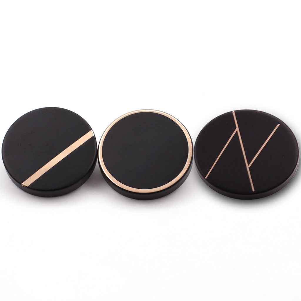 23/25/28mm Black Metal Shank Sewing Buttons for Coats Jackets 30 Pack