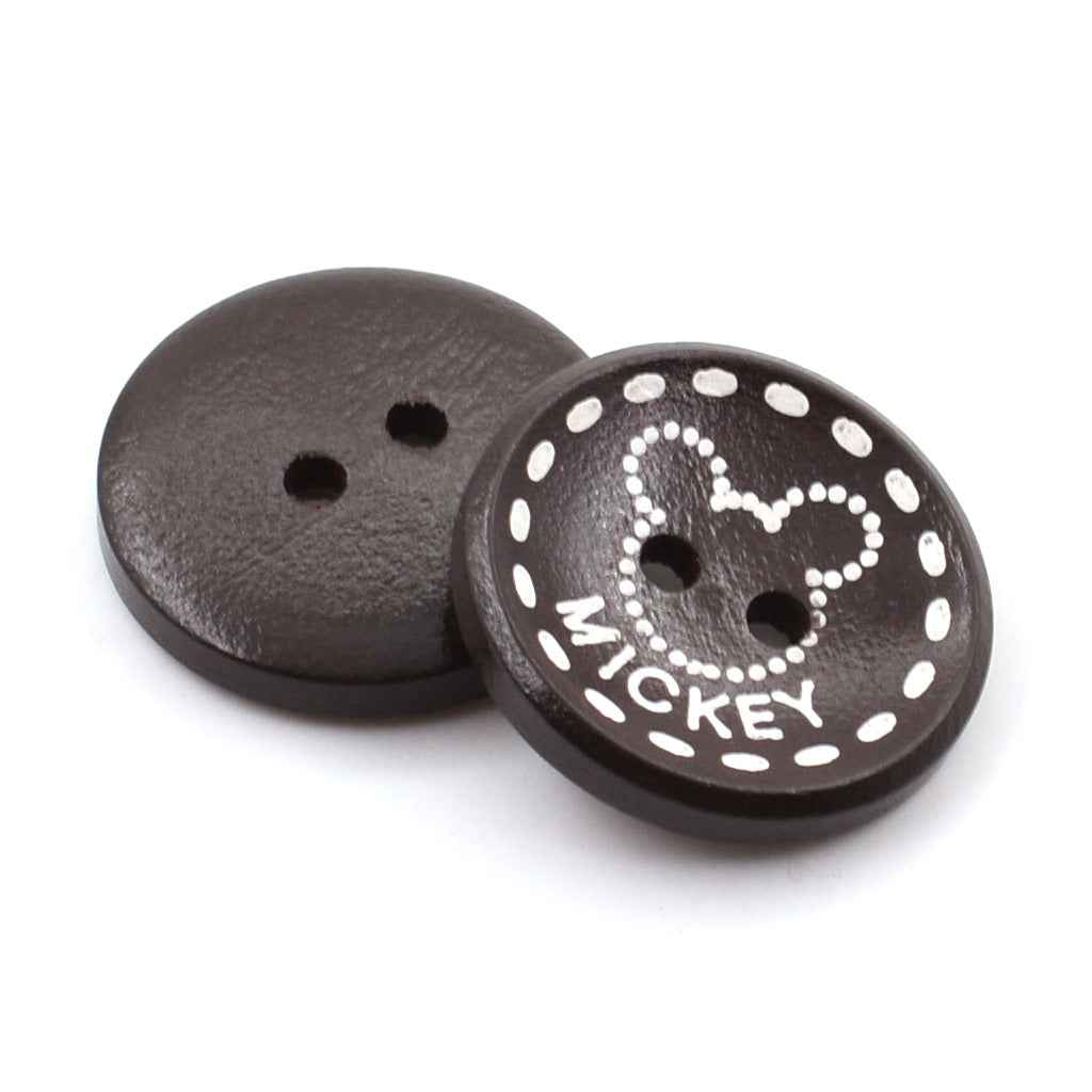 Round 2-Hole Wood Buttons for Kids' Pajamas Sweaters 100 Pack
