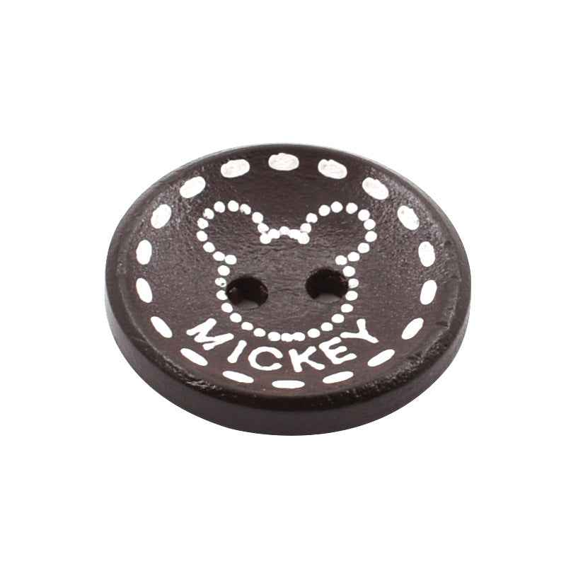 Round 2-Hole Wood Buttons for Kids' Pajamas Sweaters 100 Pack