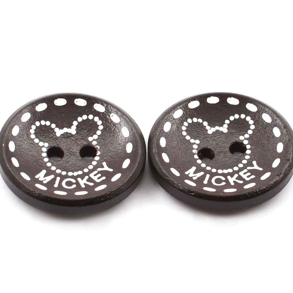 Round 2-Hole Wood Buttons for Kids' Pajamas Sweaters 100 Pack