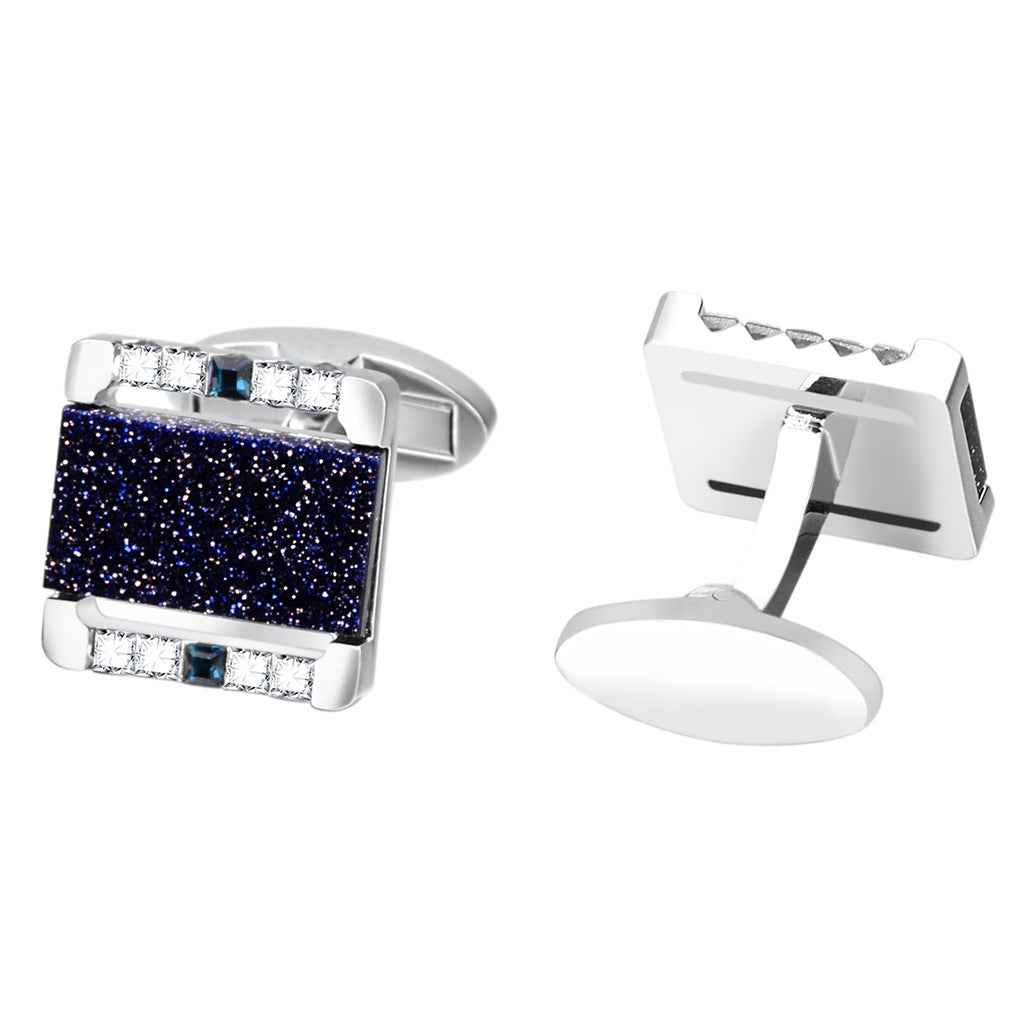 Luxury Square Blue Sandstone Cufflinks