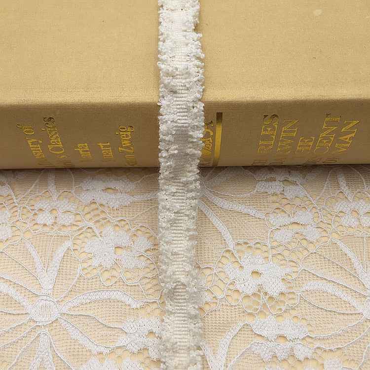 1.5cm Polyester Metallic Fringe Trim with Gold Silver Threads 20 Yards