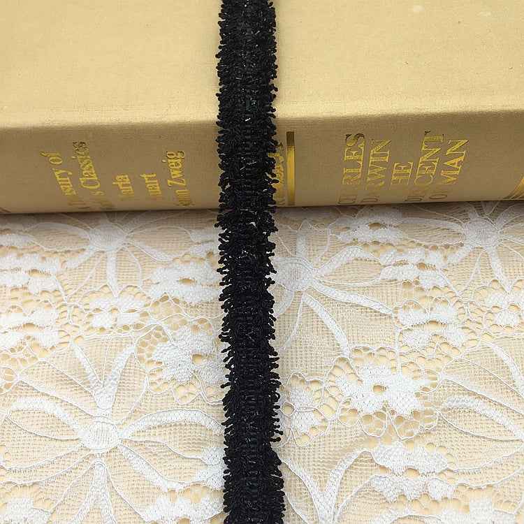 1.5cm Polyester Metallic Fringe Trim with Gold Silver Threads 20 Yards