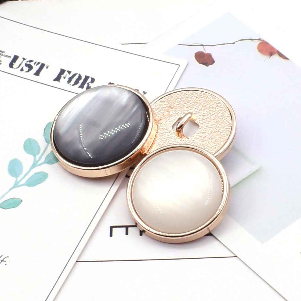 Women's Coat Cat Eye Resin Metal Shank Buttons 20 Pack