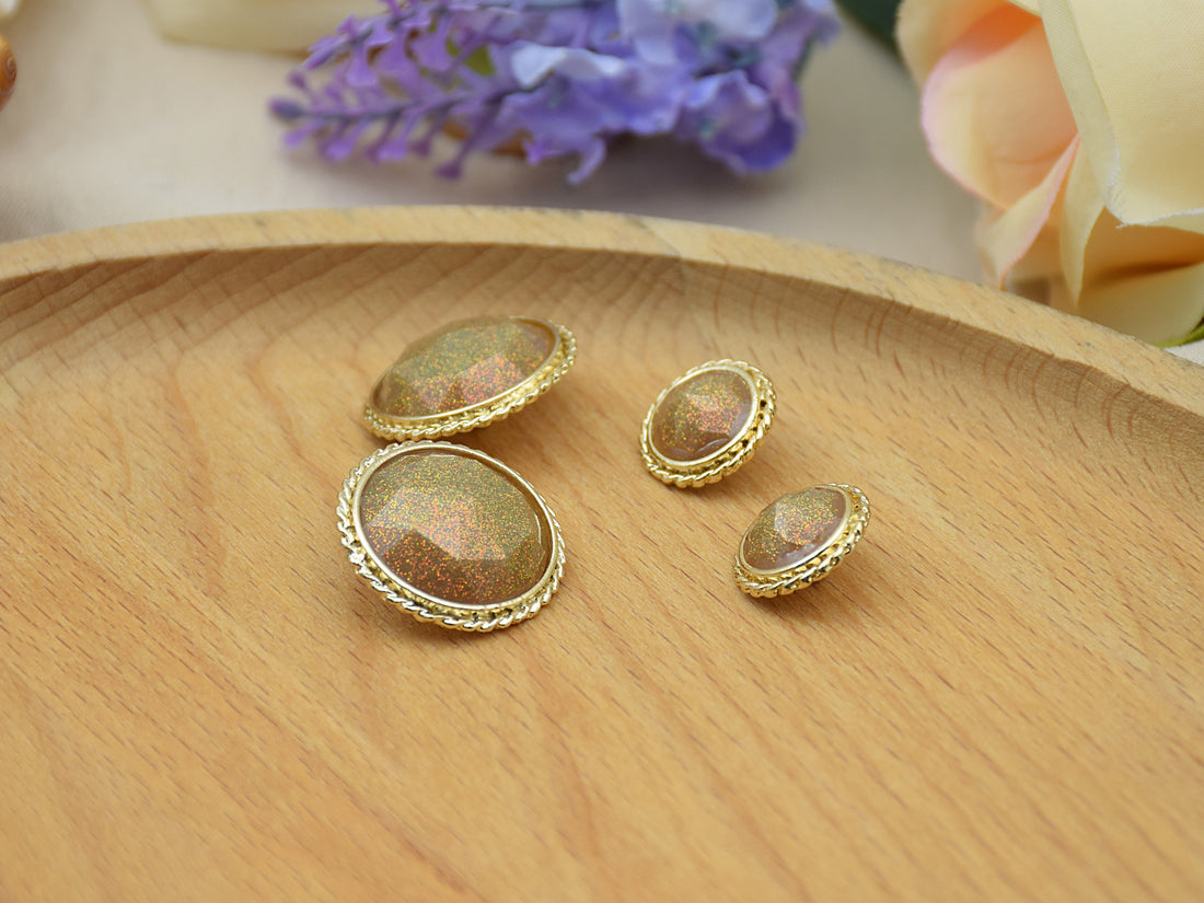 Round Lace Pearl Resin Metal Decorative Buttons 20-Pack