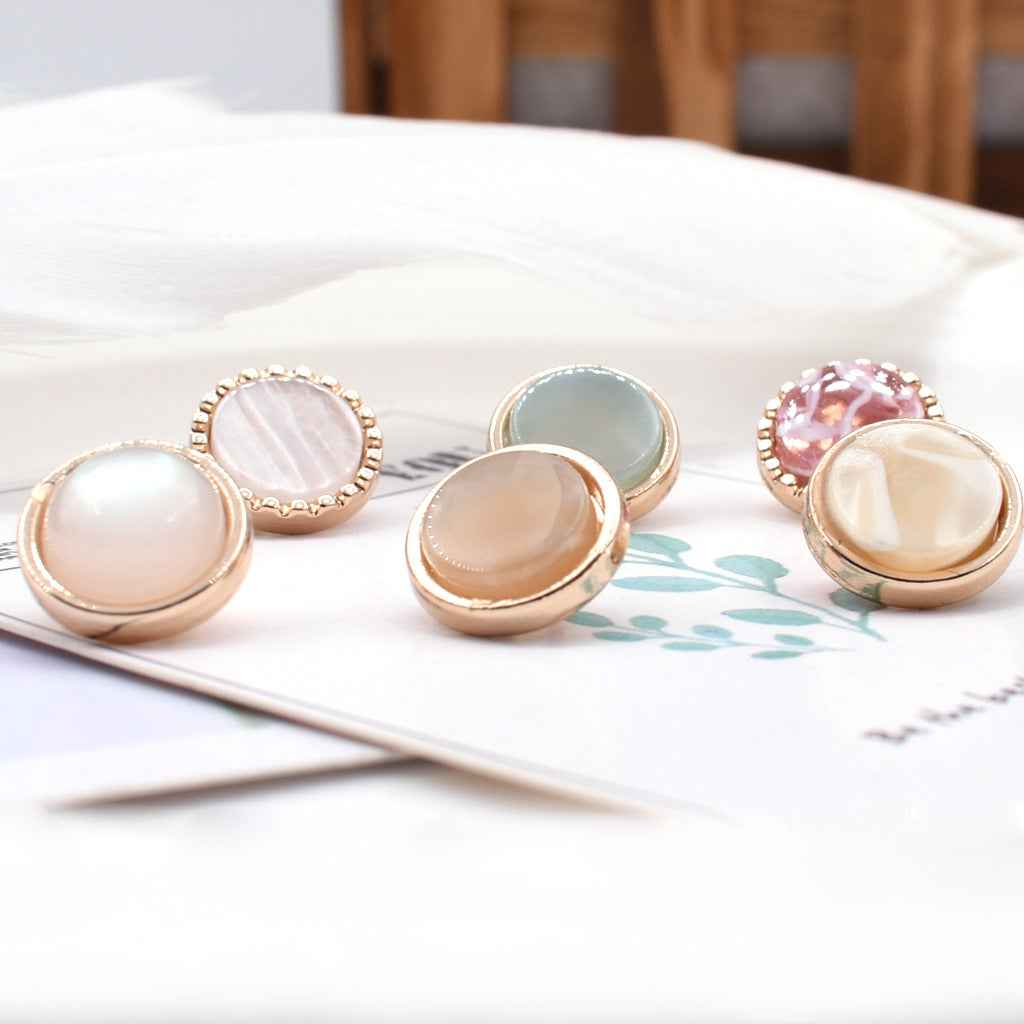 11.5mm Resin-Metal Shank Buttons for Chiffon & Silk Shirts 20pcs