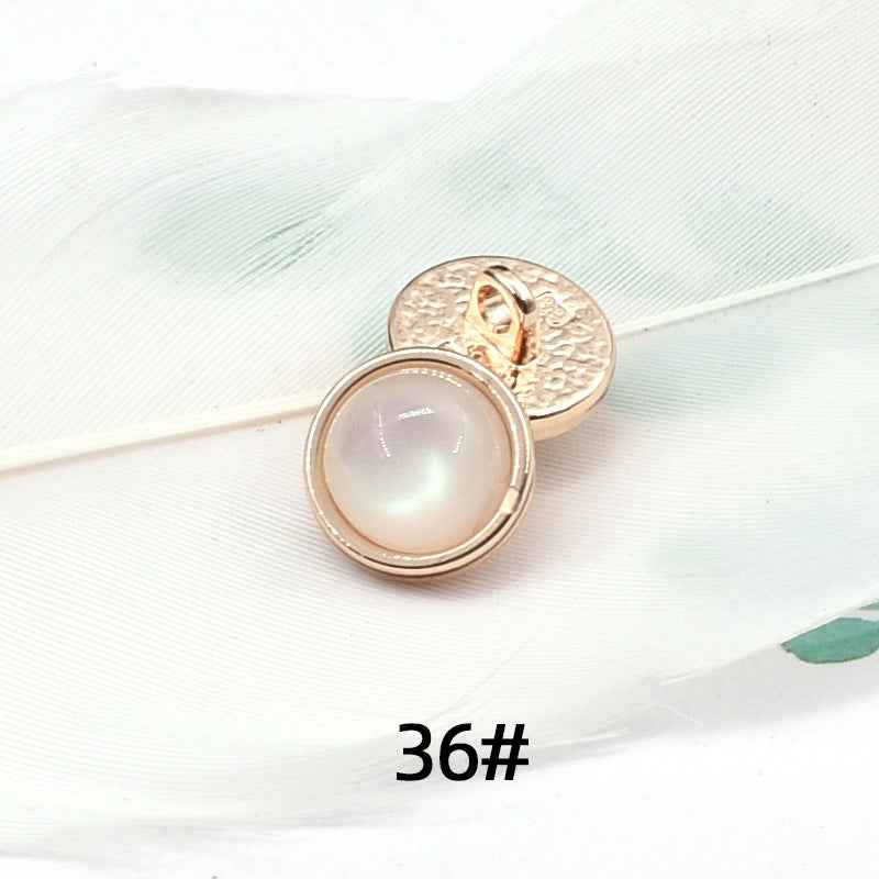 11.5mm Resin-Metal Shank Buttons for Chiffon & Silk Shirts 20pcs