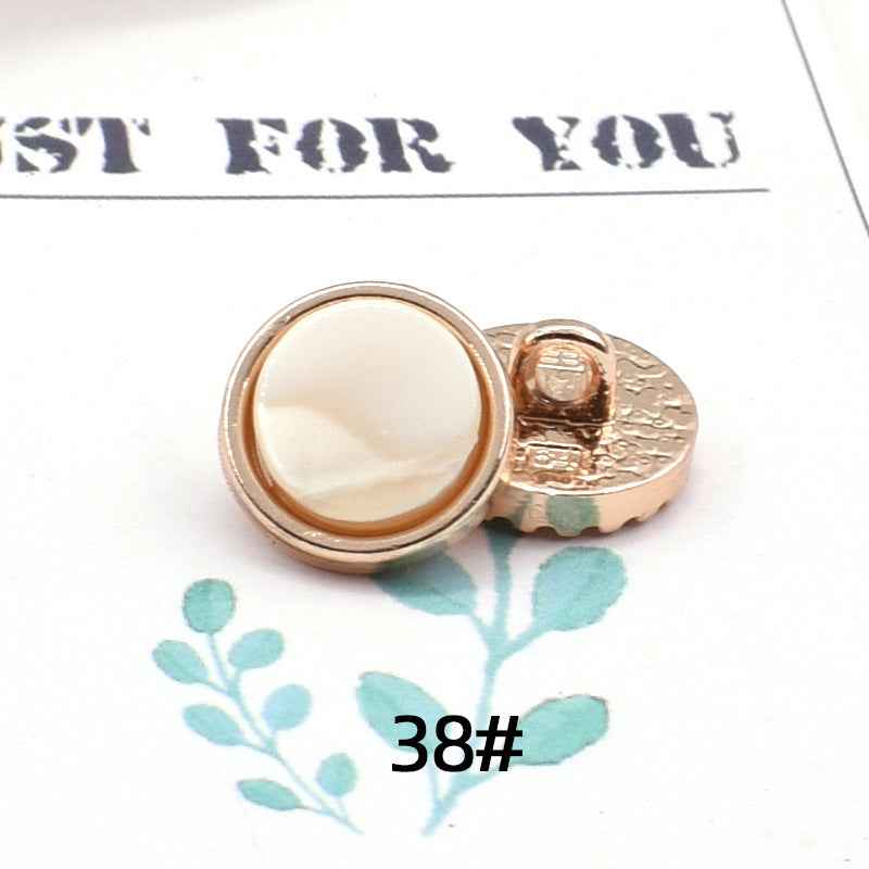11.5mm Resin-Metal Shank Buttons for Chiffon & Silk Shirts 20pcs