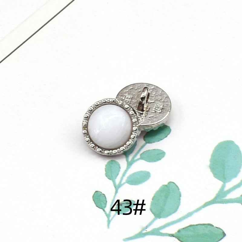 11.5mm Resin-Metal Shank Buttons for Chiffon & Silk Shirts 20pcs