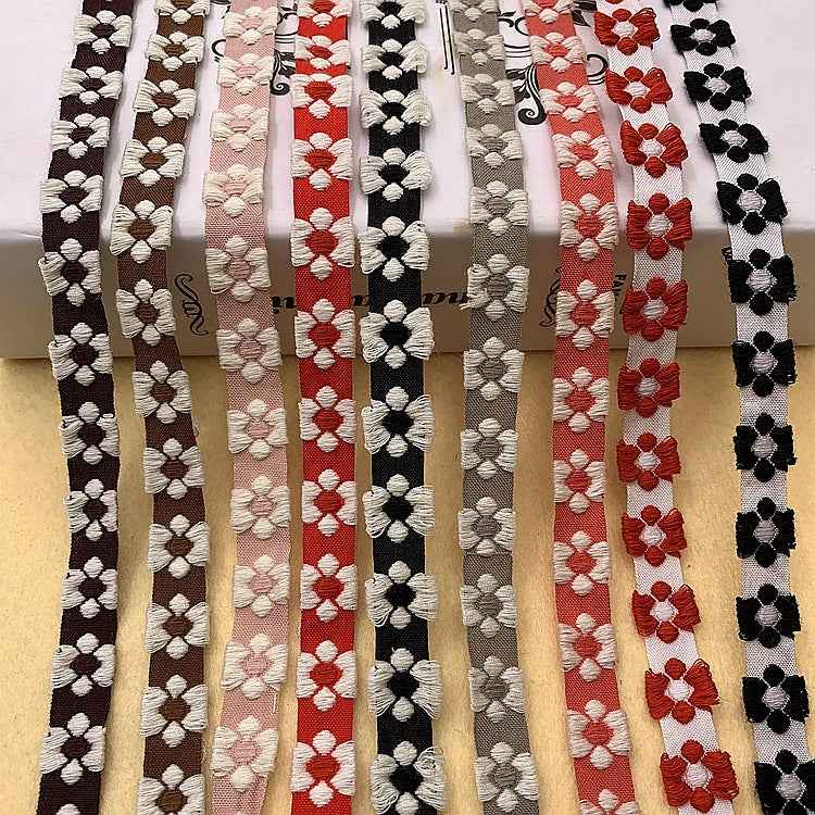 1.5cm Ethnic Jacquard Lace Trim – 40 Yards