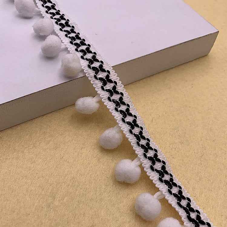 1.5cm Pom-Pom Trim for Clothing & Home Décor – 10 Yards