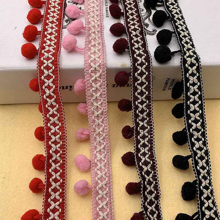 1.5cm Pom-Pom Trim for Clothing & Home Décor – 10 Yards