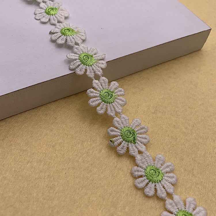 2.5CM Daisy Petal Polyester Lace Trim 15 Yards Floral DIY Craft Ribbon