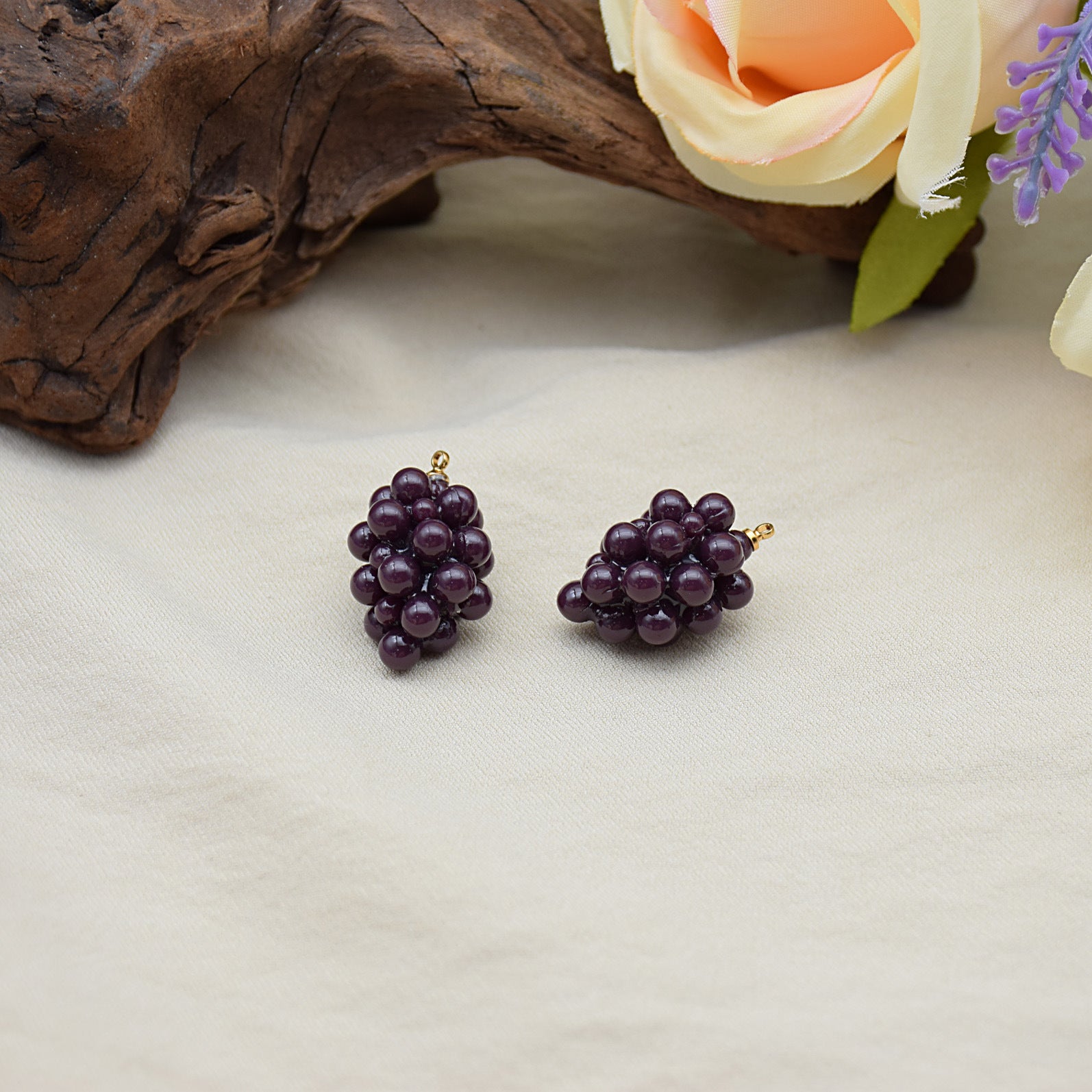 10pcs 3D Resin Grape Charms for Jewelry Making Bracelets Necklace
