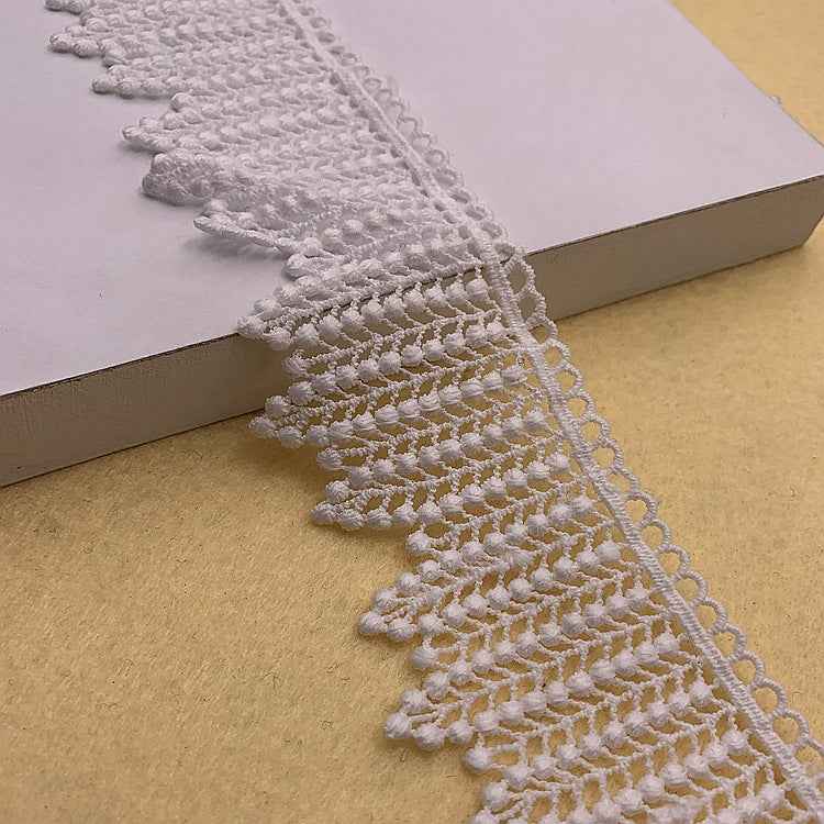 5.5cm Milk Silk Water-Soluble Leaf Embroidery Lace Trim – 10 Yards