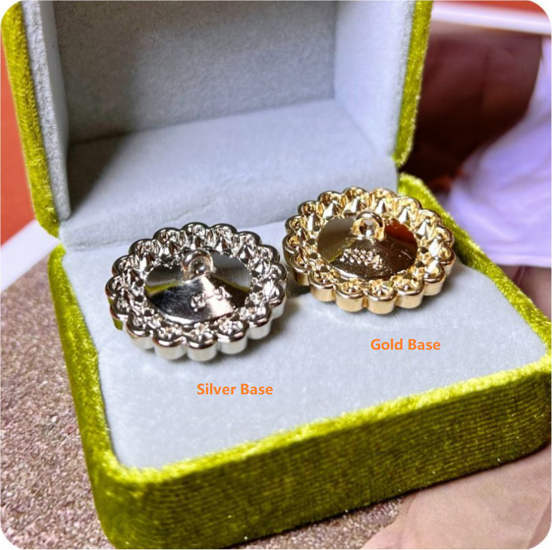 Luxe Rhinestone Flower Metal Button for Women’s Sweaters Coats 10pcs