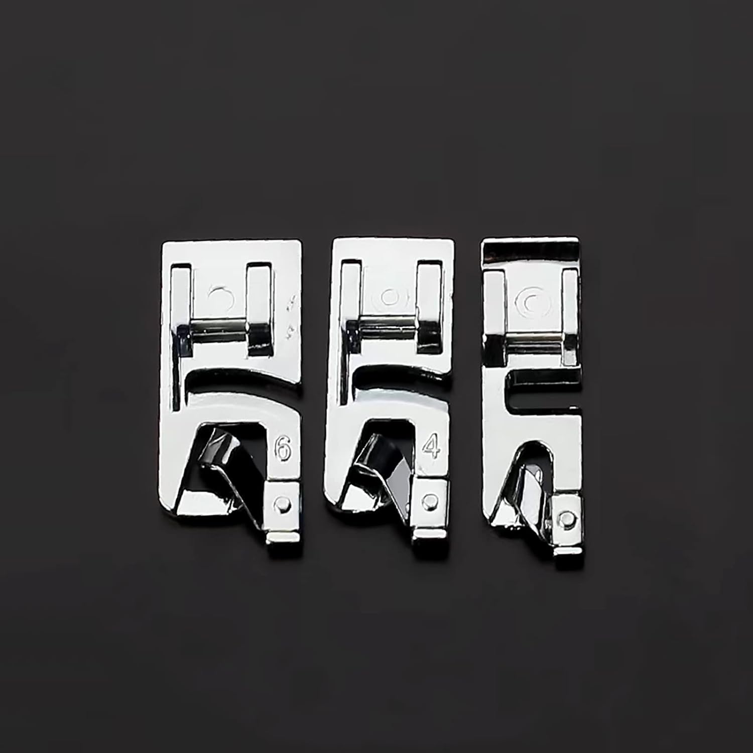 3 Pieces Narrow Rolled Hem Presser Foot Set (3mm, 4mm, 6mm)