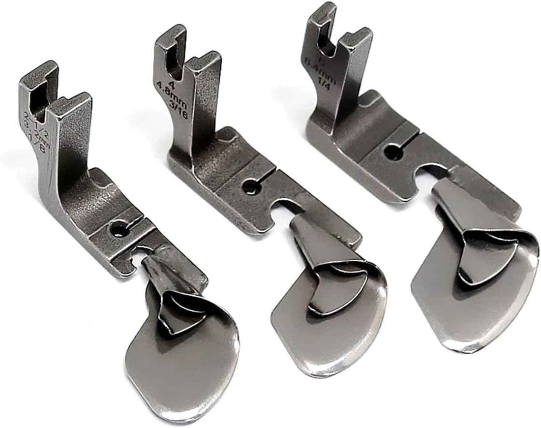 3Pcs Sewing Machine Curved Hemming Silk Chiffon Skirt Crimping Foot