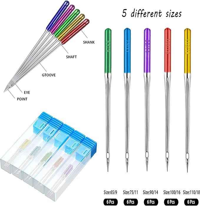 30 Pieces Sewing Machine Needles Universal Regular Point HAX1