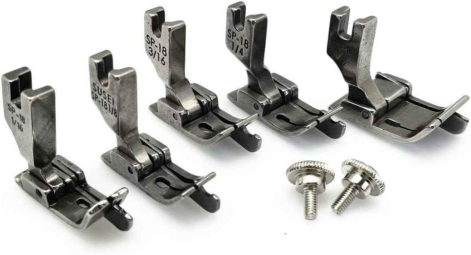 5 Size Industrial Sewing Machine Hinged Presser Foot with Right Guide